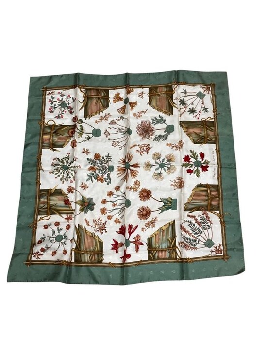 Hermes Accessories - ★SOLD★ Hermes Carre 90 Herbier de Gavarnie Pressed Flowers of Scarf Green